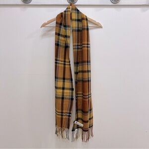 NWT Plaid orange yellow and brown scarf